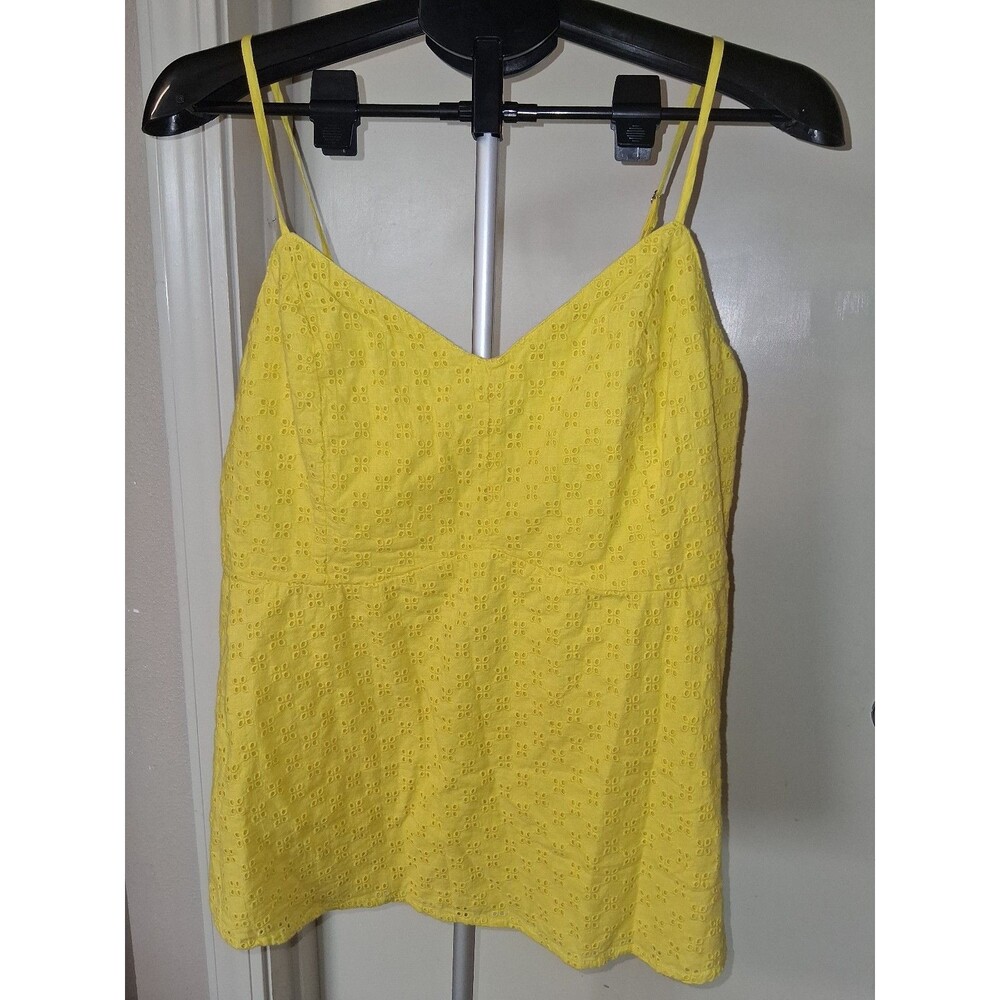Women's Lane Bryant Yellow Eyelet Lace Babydoll Camisole Top, Size 14